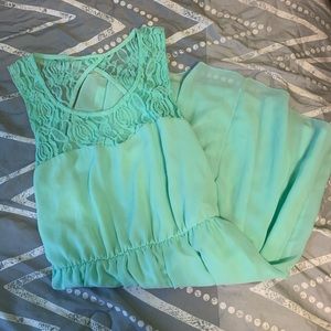Teal Backless Miss Chievous Dress